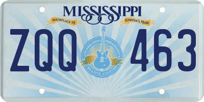 MS license plate ZQQ463