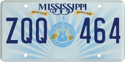 MS license plate ZQQ464