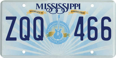 MS license plate ZQQ466