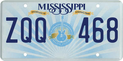 MS license plate ZQQ468