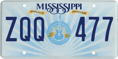 MS license plate ZQQ477