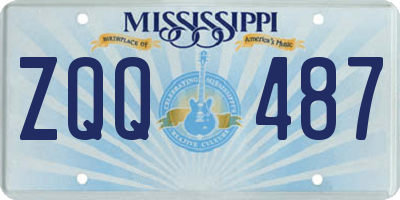 MS license plate ZQQ487
