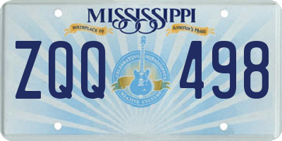 MS license plate ZQQ498