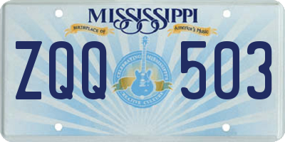 MS license plate ZQQ503