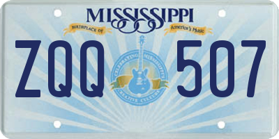 MS license plate ZQQ507