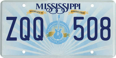 MS license plate ZQQ508