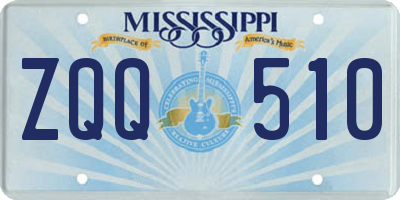 MS license plate ZQQ510