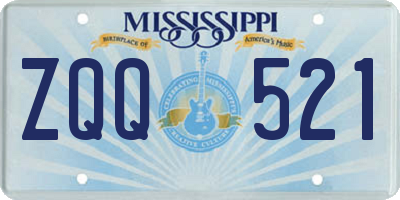 MS license plate ZQQ521