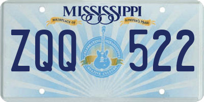MS license plate ZQQ522