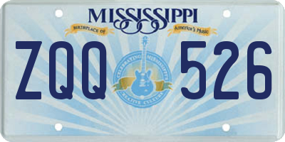 MS license plate ZQQ526