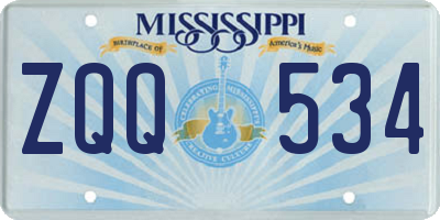 MS license plate ZQQ534