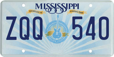 MS license plate ZQQ540