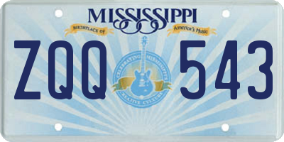 MS license plate ZQQ543