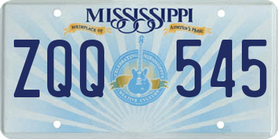 MS license plate ZQQ545