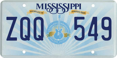 MS license plate ZQQ549