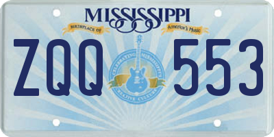 MS license plate ZQQ553