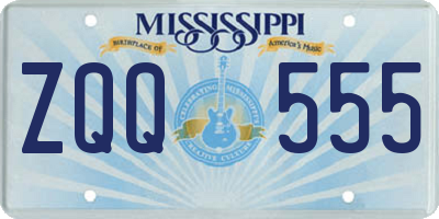 MS license plate ZQQ555