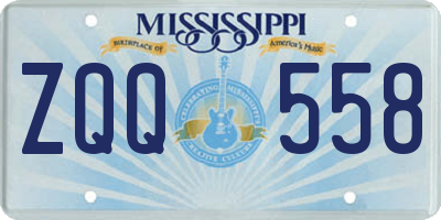 MS license plate ZQQ558