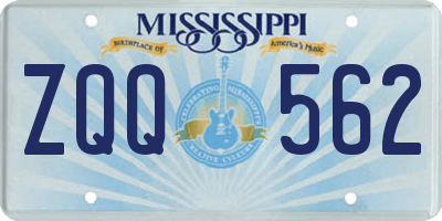 MS license plate ZQQ562