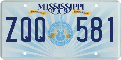 MS license plate ZQQ581