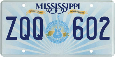 MS license plate ZQQ602