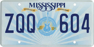 MS license plate ZQQ604