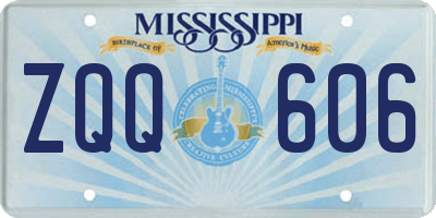 MS license plate ZQQ606