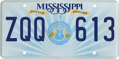 MS license plate ZQQ613