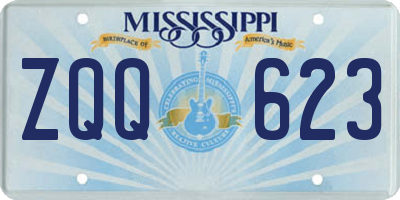 MS license plate ZQQ623