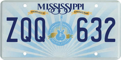 MS license plate ZQQ632