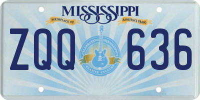 MS license plate ZQQ636
