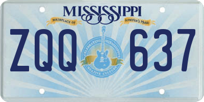 MS license plate ZQQ637