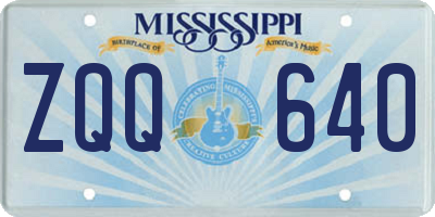 MS license plate ZQQ640