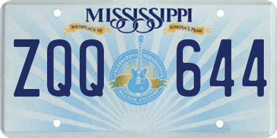 MS license plate ZQQ644