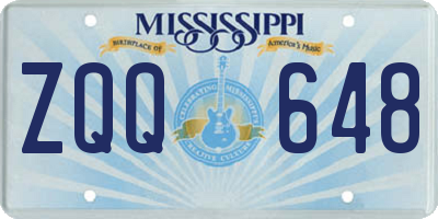 MS license plate ZQQ648