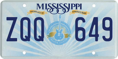 MS license plate ZQQ649