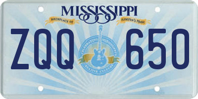 MS license plate ZQQ650