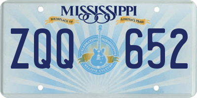 MS license plate ZQQ652