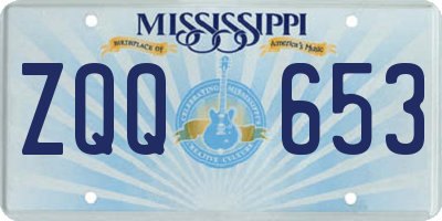 MS license plate ZQQ653