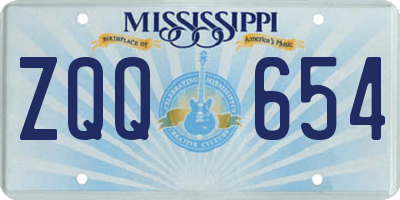 MS license plate ZQQ654