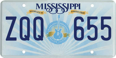 MS license plate ZQQ655