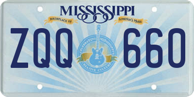 MS license plate ZQQ660