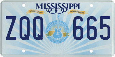 MS license plate ZQQ665