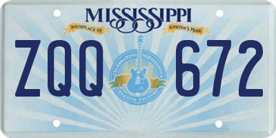 MS license plate ZQQ672