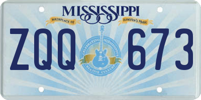 MS license plate ZQQ673
