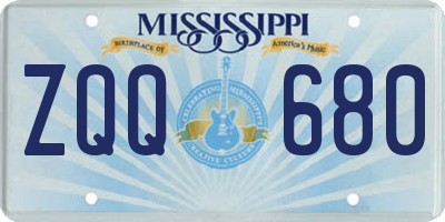 MS license plate ZQQ680