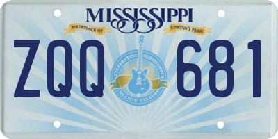 MS license plate ZQQ681