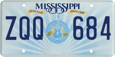MS license plate ZQQ684
