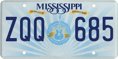 MS license plate ZQQ685