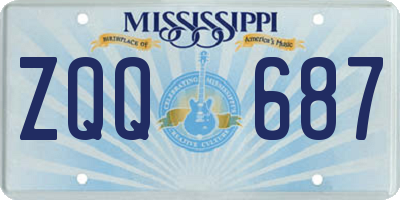 MS license plate ZQQ687